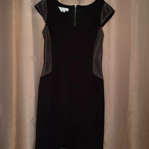 Black dress side mesh embellishment